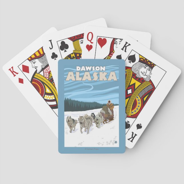 Sledding plats för hund - Dawson, Alaska Casinokort (Baksidan)