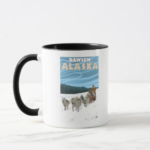 Sledding plats för hund - Dawson, Alaska Mugg