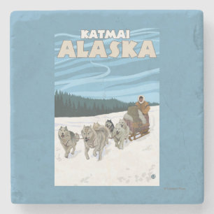 Sledding plats för hund - Katmai, Alaska Underlägg Sten