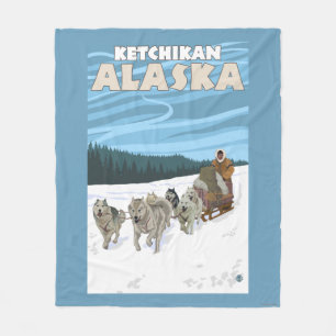 Sledding plats för hund - Ketchikan, Alaska Fleecefilt