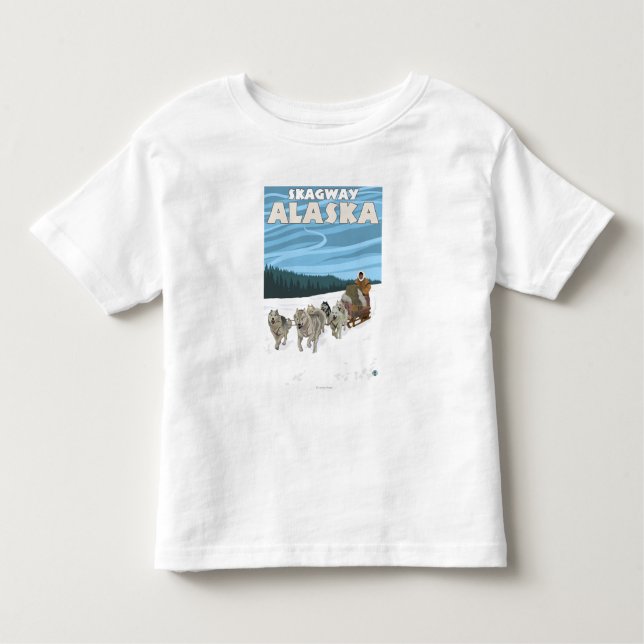 Sledding plats för hund - Skagway, Alaska Tee (Framsida)