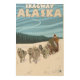 Sledding plats för hund - Skagway, Alaska Trätavla (Framsidan)