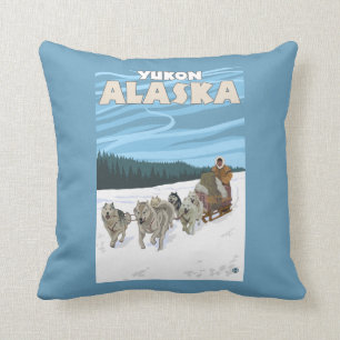 Sledding plats för hund - Yukon, Alaska Kudde