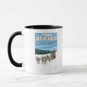 Sledding plats för hund - Yukon, Alaska Mugg