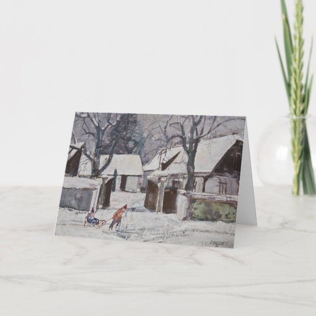 Sledding Stanislav Stanek Helgkort (Framsida)