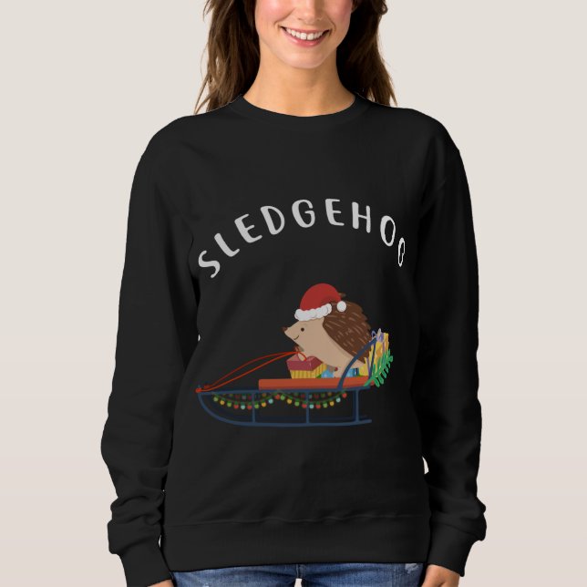 Sledgehog, Funny Cute Animal Hedgehog Jul T Shirt (Framsida)