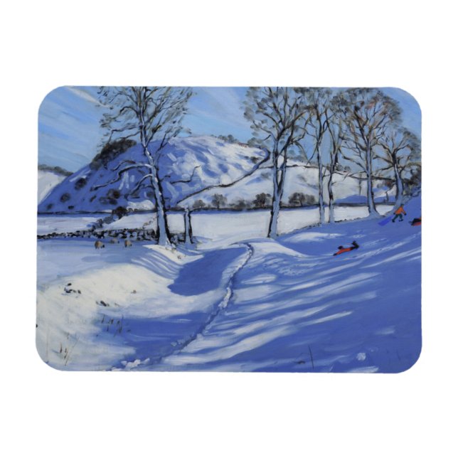 Sledging Derbyshire Peak District 2012 Magnet (Horisontell)