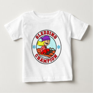 Sleding Champion Tecknad Girl Tee