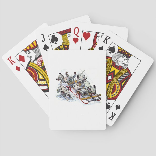 Sleding Dalmatiska Valper Casinokort (Baksidan)