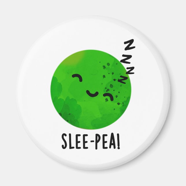 Slee-pea Funny Sleeping Pea Pun Magnet (Framsidan)