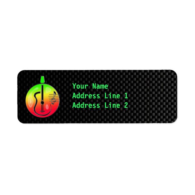 Sleek Acoustic Guitar Returadress Etikett (Framsidan)