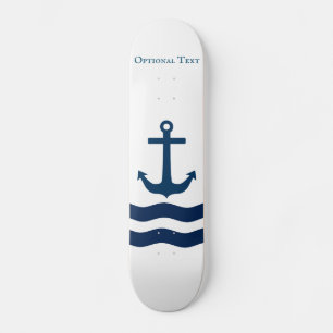 Sleek Anchor Nautical Anpassningsbar  Mini Skateboard Bräda 18,5 Cm