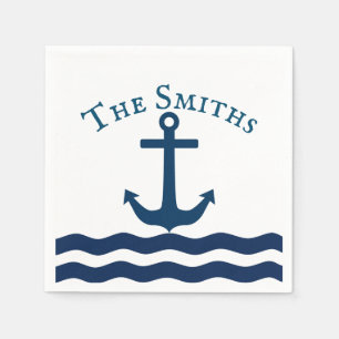 Sleek Anchor Nautical Anpassningsbar Pappersservett