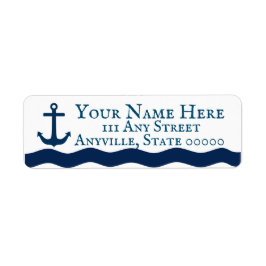Sleek Anchor Nautical Anpassningsbar Returadress Etikett