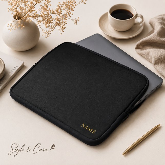 Sleek anpassad designnamn laptop fodral (Sleek Custom Design Name Laptop Sleeve)