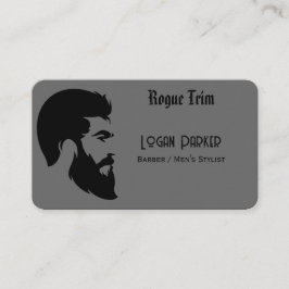 Sleek Black Barber Men's Stylist Minimalist Visitkort