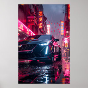Sleek Black Cadillac CT5 Car Tapet Poster