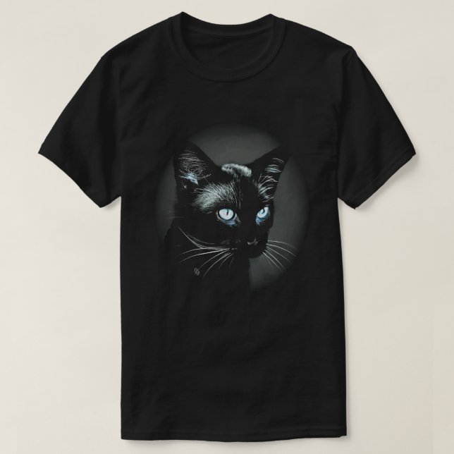 Sleek Black Cat T-Shirt (Design framsida)