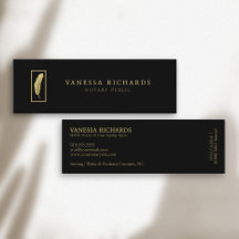 Sleek Black & Guld Feather Photo QR-kod Notary