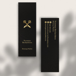 Sleek Black & Guld Pens Luxury Notary Public Mini Visitkort