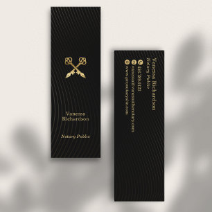 Sleek Black & Guld Pens Luxury Notary Public Mini Visitkort