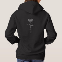 Sleek Black Hoodie 'Jesus' Crown Modern Streetwear