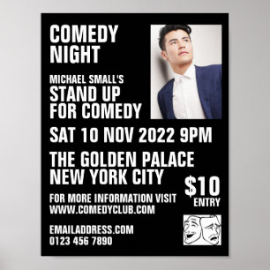 Sleek Black, Komiker, Comedy Klubb Advertising Poster