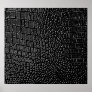 Sleek Black: Leather Struktur Elegance Poster