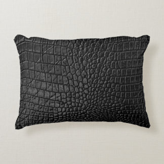 Sleek Black: Leather Struktur Elegance Prydnadskudde