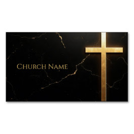 Sleek Black Marble med Golden Kor Magnetiska Visitkort