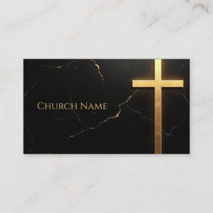 Sleek Black Marble med Golden Kor Visitkort
