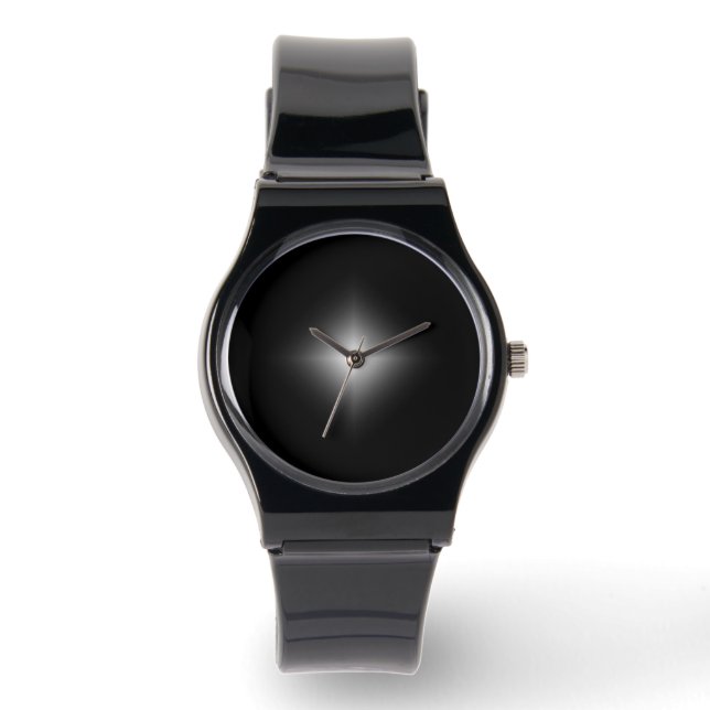 Sleek Black Minimalist Wristwatch - Modern Unisex Armbandsur (Framsida)