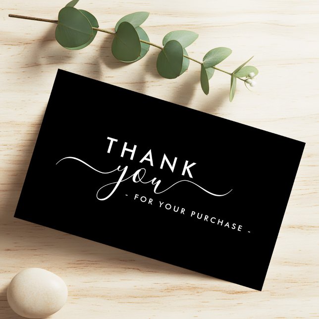 Sleek Black Modern Business Thank You Visitkort (Skapare uppladdad)