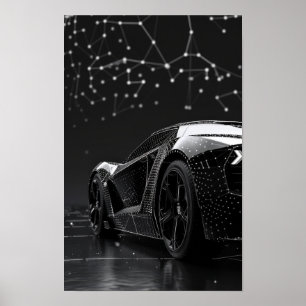 Sleek Black Modern Cars Skyddad av Graphene Poster