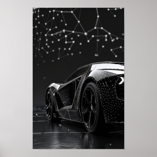 Sleek Black Modern Cars Skyddad av Graphene Poster (Framsidan)