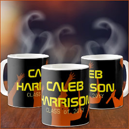 Sleek Black Modern Tech Studenten Kaffemugg