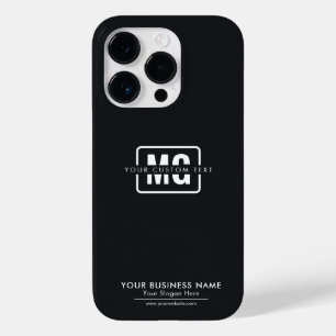 Sleek Black Monogrammed Business Identity Giveaway