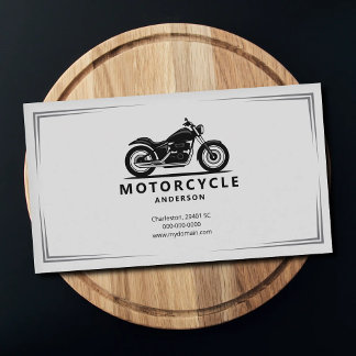 Sleek Black Motorcycle Silhouette Visitkort