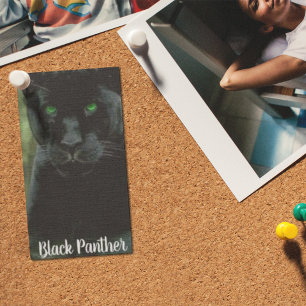 Sleek Black Panther Cat med Grönt Öga Vykort