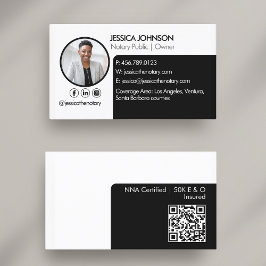 Sleek Black | Vit minimal modern anteckningsbild Q Visitkort