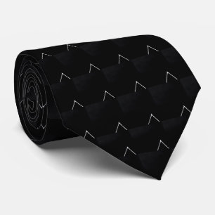 Sleek Black White V Mönster Neck Tie Slips