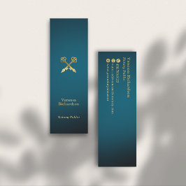 Sleek Blue & Guld Pens Luxury Notary Public Mini Visitkort