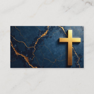 Sleek Blue Marble med Golden Kor Visitkort