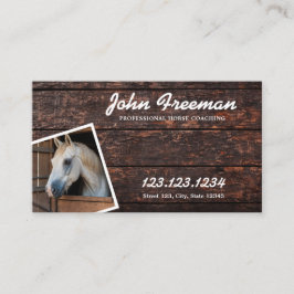 Sleek Brown och White Horse Photo Script Equine Visitkort
