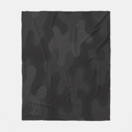 Sleek Camo Deep Black Mörk Tones Modern Fleecefilt