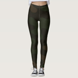 Sleek Camo Deep Black Mörk Tones Modern Leggings