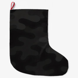 Sleek Camo Deep Black Mörk Tones Modern Stor Julstrumpa