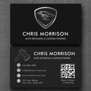 Sleek Car Detection Shield QR Code Professionell Visitkort