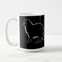 Sleek Cat Silhouette - Purr-fect  Coffee Companion Kaffemugg