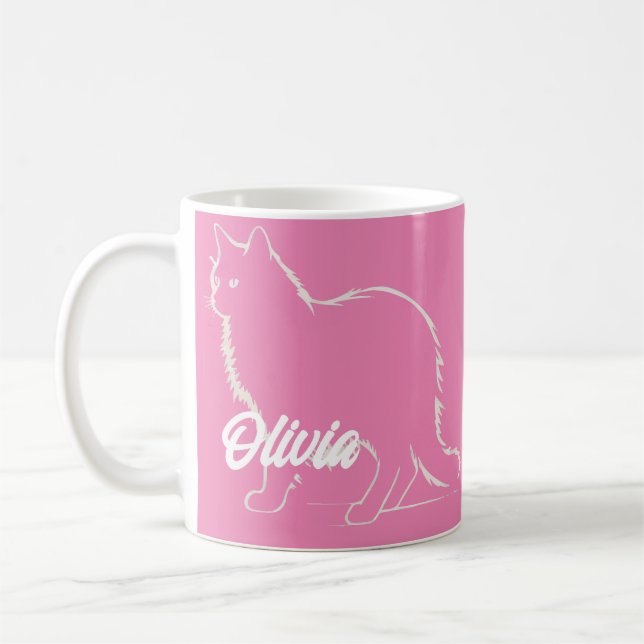 Sleek Cat Silhouette - Purr-fect Morning Companion Kaffemugg (Vänster)